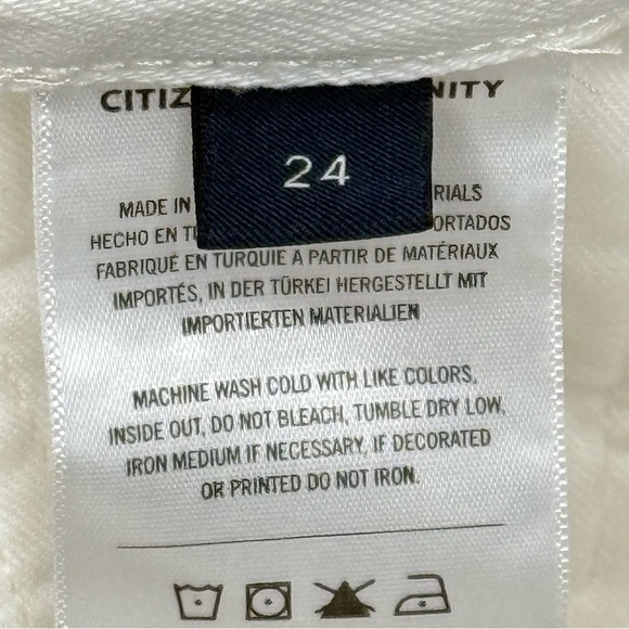 Citizens of Humanity Camilla Frayed Hem Shorts Sz 24 White Button Fly Distressed - Picture 10 of 12